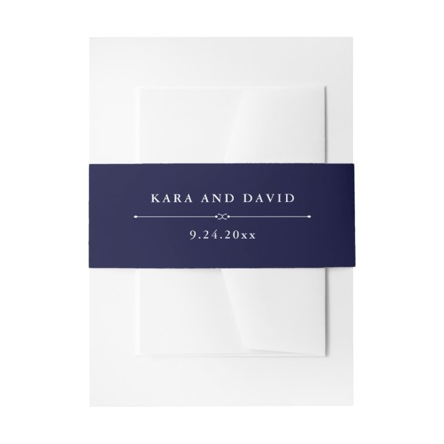 Bandeau De Faire-part Couture de la Marine | Mariage élégant (Devant example)