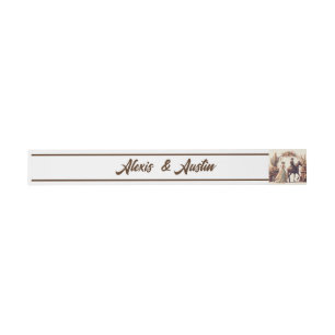 Bandeau De Faire-part Cowboy et mariée de style occidental Mariage Brown