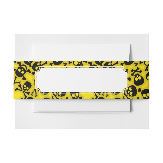 Bandeau De Faire-part Crâne et motif d'os croisés (Devant Example)