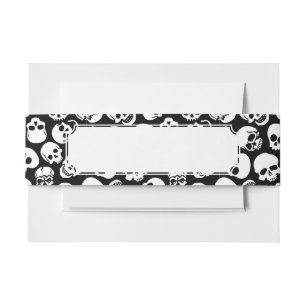Bandeau De Faire-part Crânes dans le motif noir d'arrière - plan