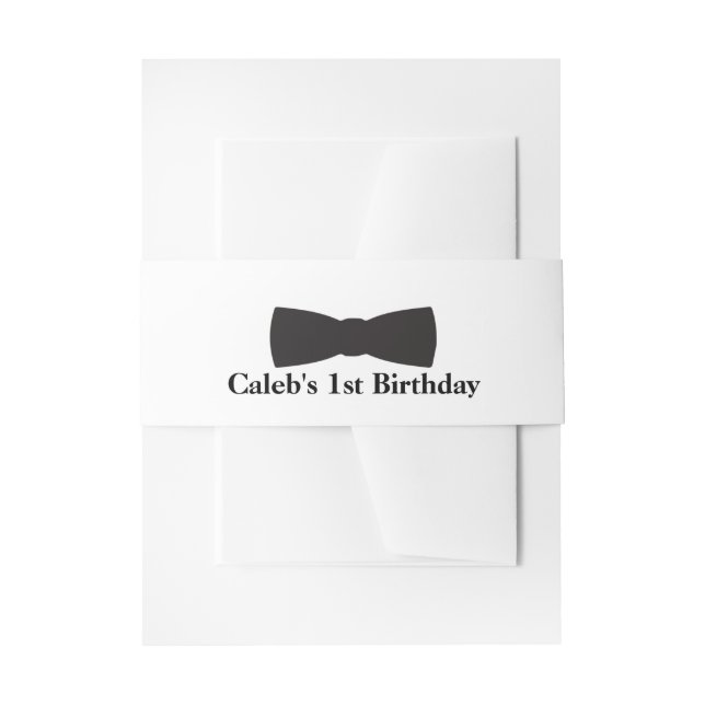Bandeau De Faire-part Cravate Bow noir et blanc Tuxedo Boys Party (Devant example)