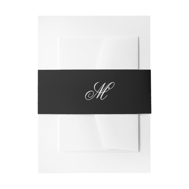 Bandeau De Faire-part Cravate noire | Noir Blanc | Bande de ventre (Devant example)