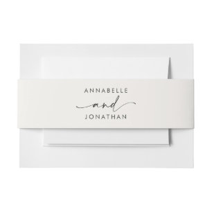 Bandeau De Faire-part crème moderne noir minimaliste mariage contemporai