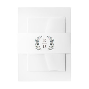 Bandeau De Faire-part Crest jardin Blanc Monogramme Mariage