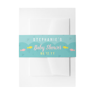 Bandeau De Faire-part Cute Ocean Fish Hearts Baby shower Whimsical