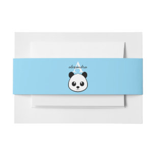 Bandeau De Faire-part Cute Panda Bear Monogram Belly Band Bébé sur mes