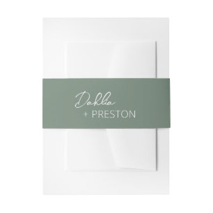 Bandeau De Faire-part Dahlia Sage Green Contemporain Mariage moderne