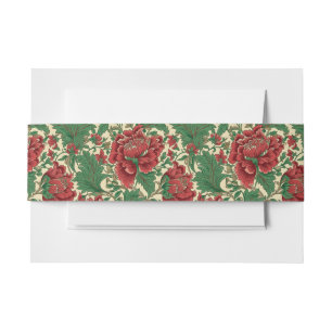 Bandeau De Faire-part Décadence victorienne Élégante Flore rouge