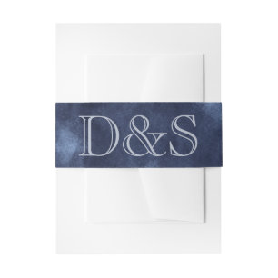 Bandeau De Faire-part Déco Art Déco Bleu Géométrique Mariage Monogramm