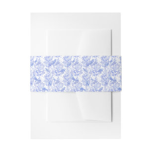 Bandeau De Faire-part Delft Blue White Chinoiserie Floral Rococo Toile