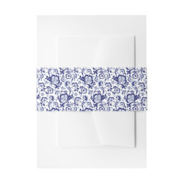Bandeau De Faire-part Delfts Blauw | Delft Blue Dutch Faire-part de mari
