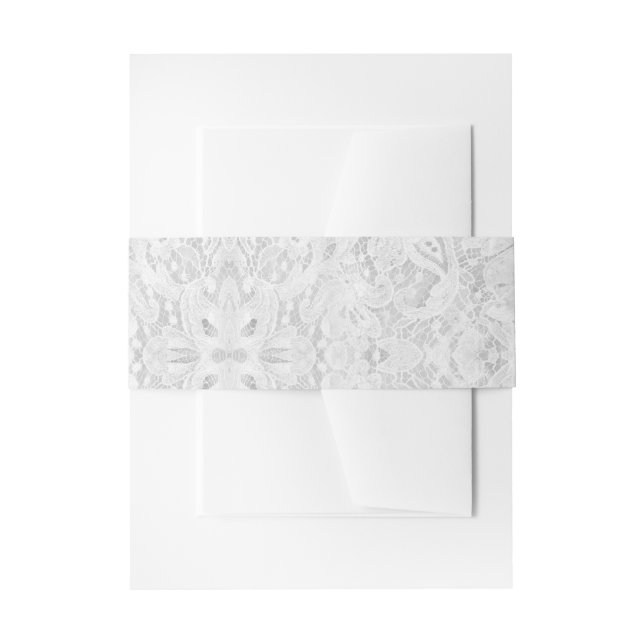 Bandeau De Faire-part Dentelle blanche tombante (Devant example)