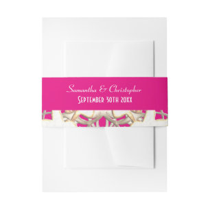 Bandeau De Faire-part Dentelle coupée en papier rose et blanc mariage da