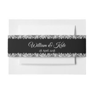 Bandeau De Faire-part Dentelle coutume Mariage Invitation bande ventre e