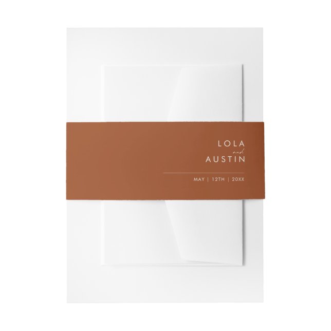 Bandeau De Faire-part Désert simple | Terracotta Invitation Belly Band (Devant example)