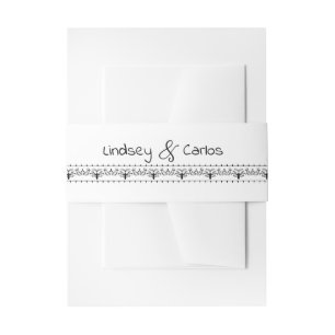 Bandeau De Faire-part design élégant noir et blanc