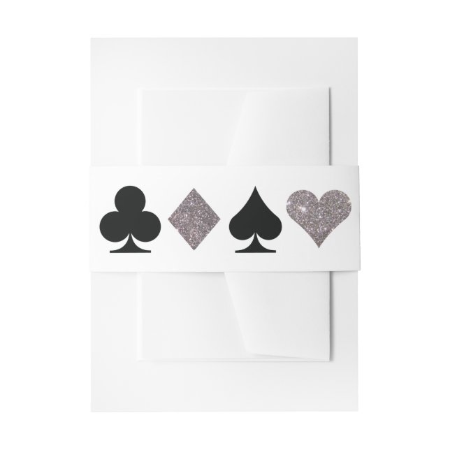 Bandeau De Faire-part Destinas Vegas Mariage Faux Parties scintillant d' (Devant example)