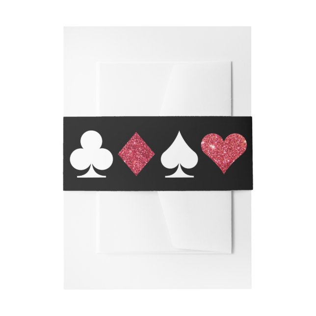 Bandeau De Faire-part Destinas Vegas Mariage Faux Red Parties scintillan (Devant example)