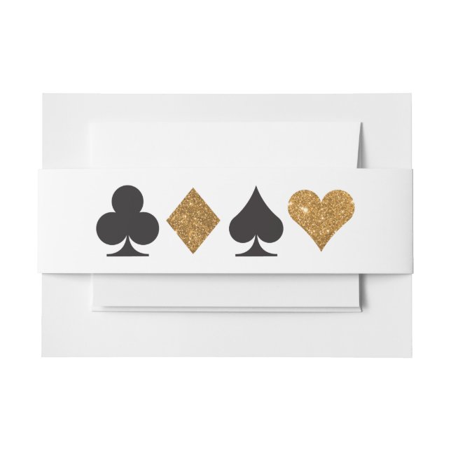 Bandeau De Faire-part Destiny Vegas Invitation Faux Gold Parties scintil (Devant Example)