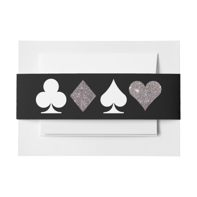 Bandeau De Faire-part Destiny Vegas Invitation Faux Silver Parties scint (Devant Example)