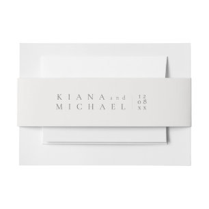 Bandeau De Faire-part Détails du Mariage Neutres Chic Poudre Blanc ID102