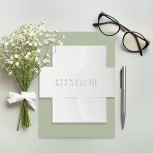 Bandeau De Faire-part Détails du Mariage simple et chic Pearl White ID10