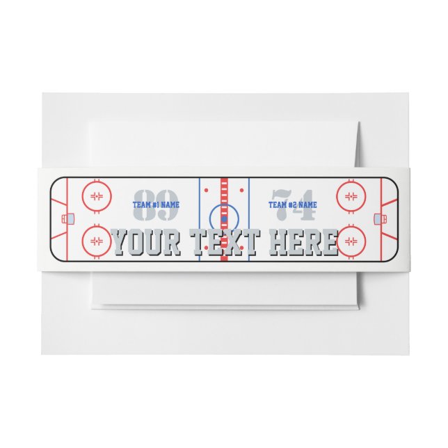 Bandeau De Faire-part Diagramme de la patinoire Hockey Jeu Compagnon (Devant Example)