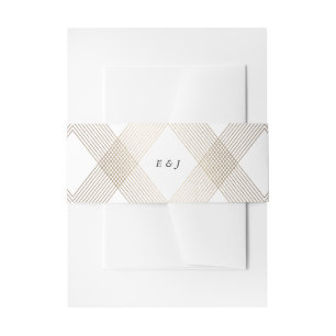 Bandeau De Faire-part Diamant Or Géométrique Art Déco Blanc Gatsby