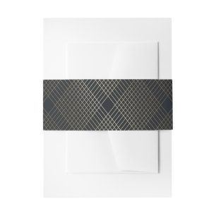 Bandeau De Faire-part Diamant Or Géométrique Art Déco Marine Gatsby