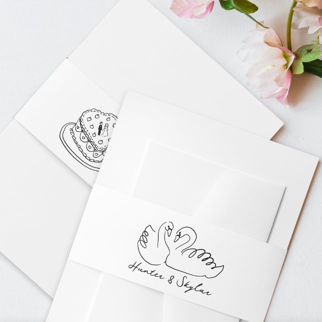 Bandeau De Faire-part Doodle La Dolce Vita Suite Mariage Invitation (Créateur téléchargé)