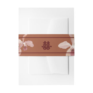 Bandeau De Faire-part Double Happiness Orchid Invitation Belly Band