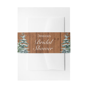 Bandeau De Faire-part Douce Mariage Bois enneigé & Pays de Forêt Pin