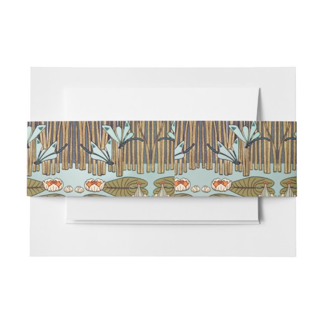 Bandeau De Faire-part Dragonflies Water Lilies Marais Art Nouveau (Devant Example)