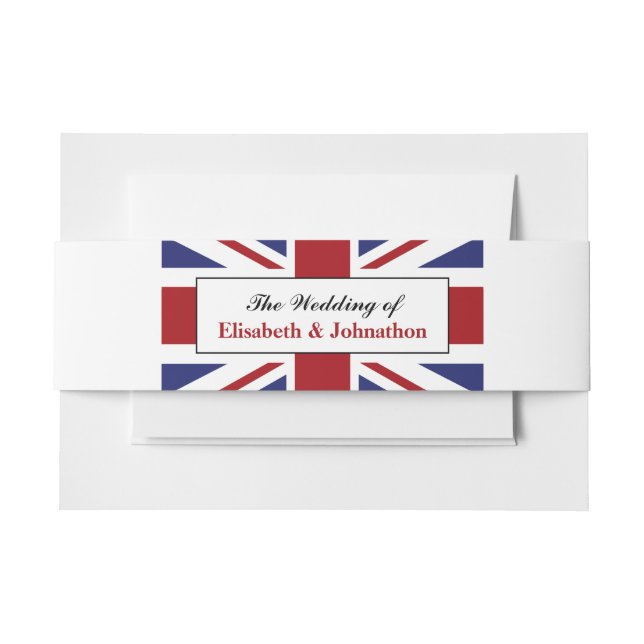 Bandeau De Faire-part Drapeau Union Jack Mariage britannique (Devant Example)