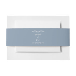 Bandeau De Faire-part Dusty Blue Elegant Calligraphie Solid Chic Mariage
