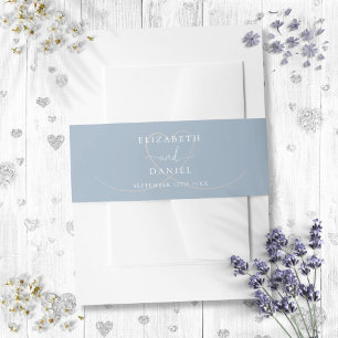 Bandeau De Faire-part Dusty Blue Elegant Heart Mariage