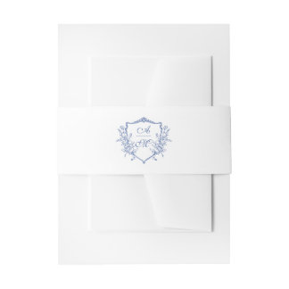 Bandeau De Faire-part Dusty Blue Elegant Rose Vintage Crest Mariage