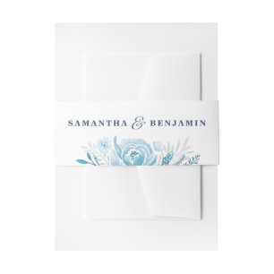 Bandeau De Faire-part Dusty Blue Floral Mariage