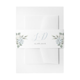 Bandeau De Faire-part Dusty Blue Floral Mariage