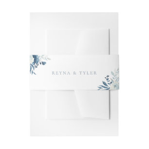 Bandeau De Faire-part Dusty Blue Floral Mariage