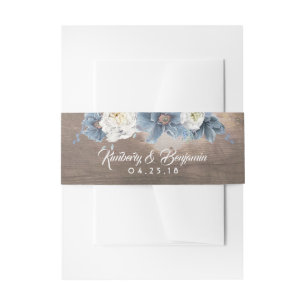 Bandeau De Faire-part Dusty Blue Floral Rustic Mariage