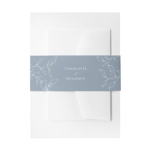 Bandeau De Faire-part Dusty Blue Minimal Mariage feuille
