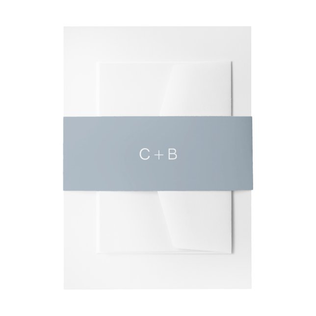 Bandeau De Faire-part Dusty Blue Monogram Modern Wedding (Devant example)