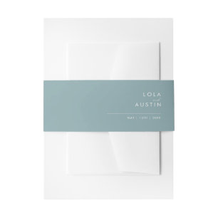 Bandeau De Faire-part Dusty Boho   Blue Invitation Belly Band