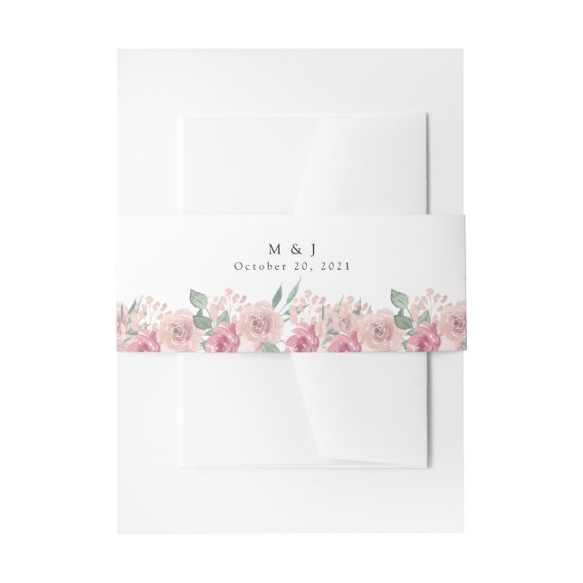 Bandeau De Faire-part Dusty Rose Blush Floral Mariage (Devant example)