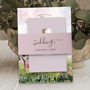 Bandeau De Faire-part Dusty Rose Pink Elegant Mariage de script
