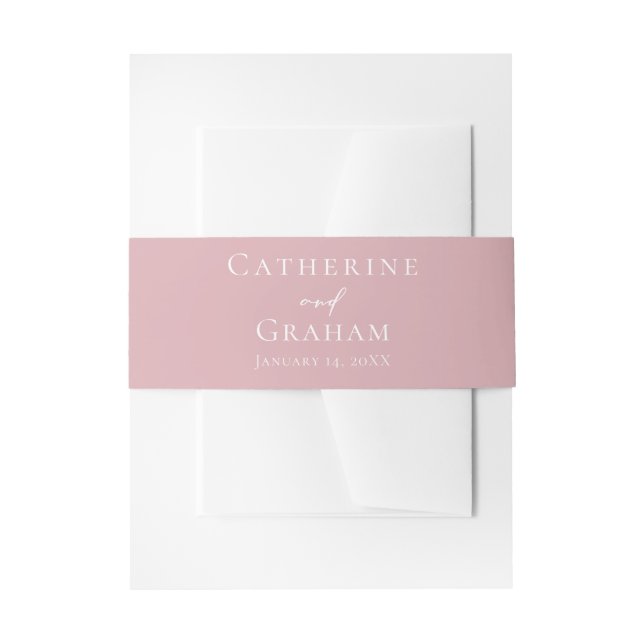 Bandeau De Faire-part Dusty Rose Pink Typographie Mariage romantique (Devant example)
