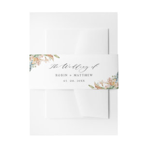 Bandeau De Faire-part Earthy Blooms, Le Mariage de, Mariage blanc