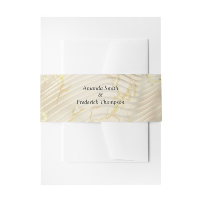 Bandeau De Faire-part Effet d'étirement or Elegant & Rose Feuilles et oi (Devant example)