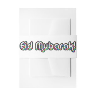 Bandeau De Faire-part Eid Moubarak salue Rainbow Invitation Bande Belly